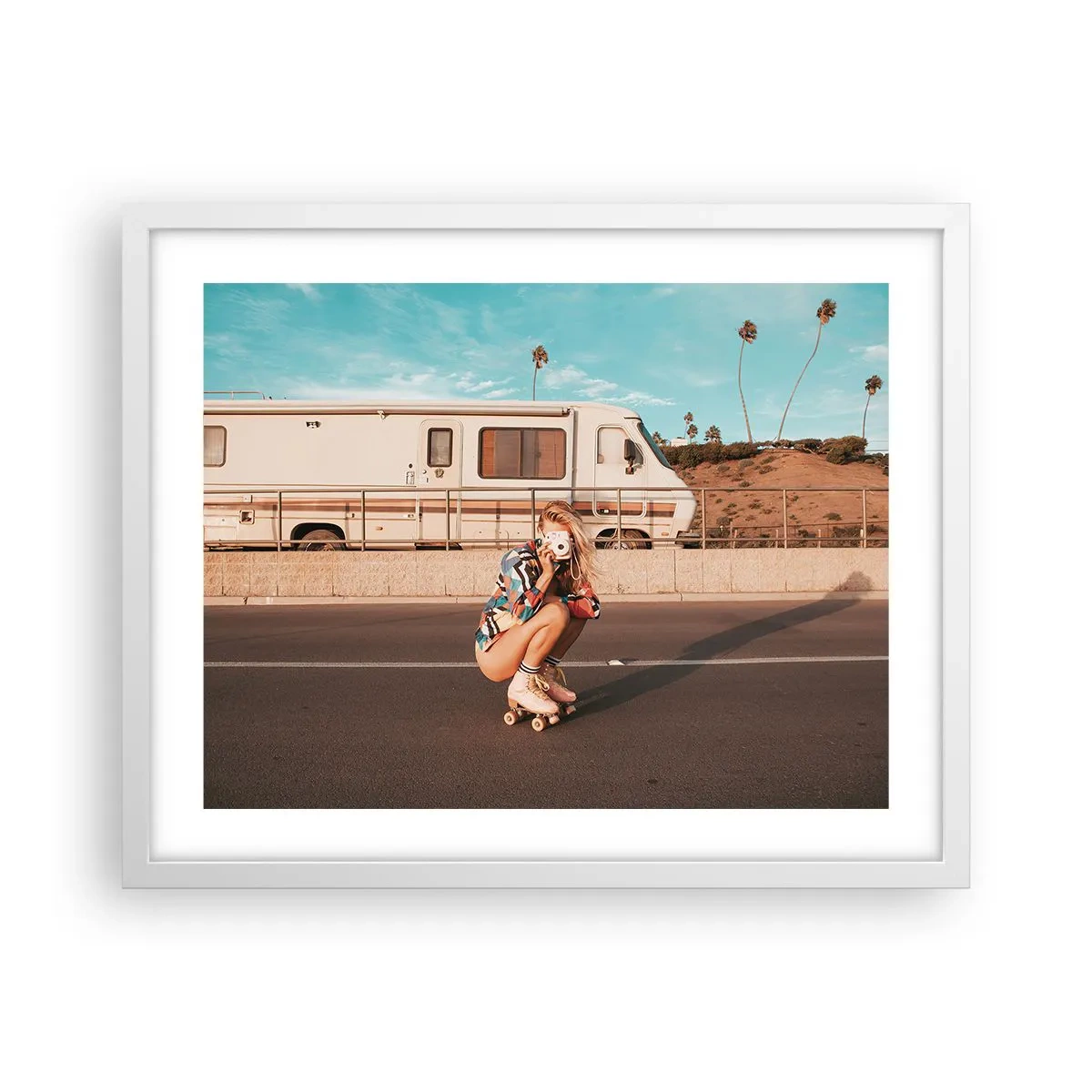 Affiche dans un cadre blanc - Poster - Souriez s'il-vous-plait! - 50x40 cm