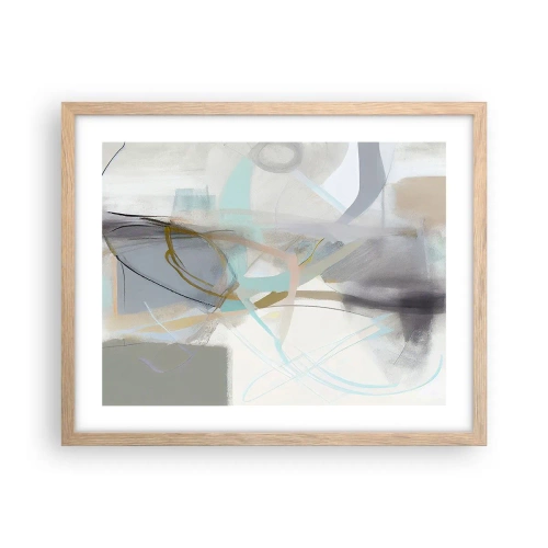 Affiche dans un chêne clair - Poster - Abstraction brumeuse - 50x40 cm