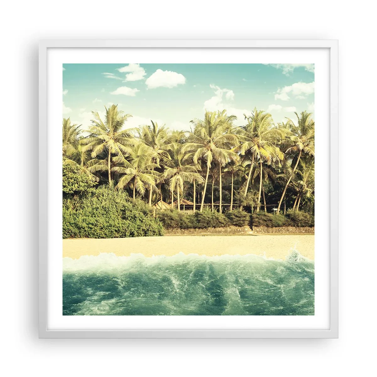 Affiche dans un cadre blanc - Poster - Peut-être ici? - 60x60 cm