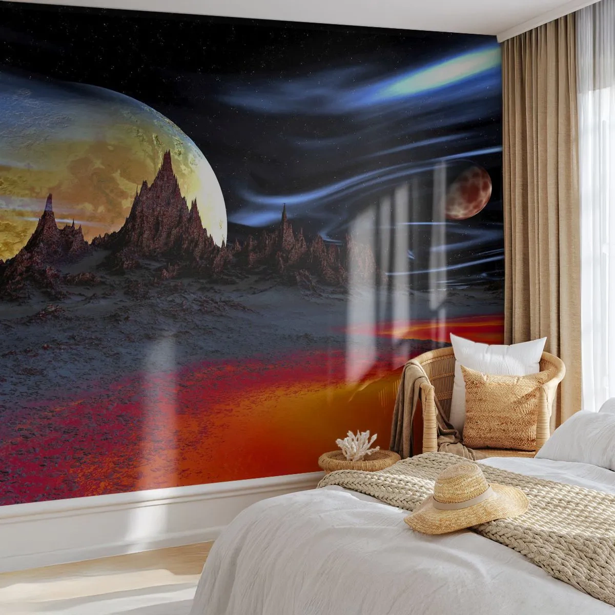 Papier Peint Photo Premium Canvas - Monde inconnu - Abstraction, Cosmos, 3D - 250x175 cm