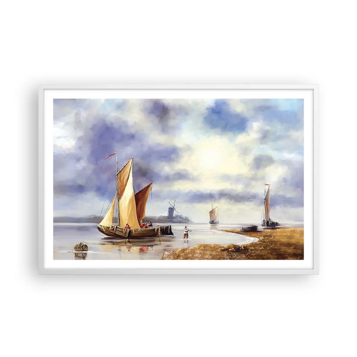 Affiche dans un cadre blanc - Poster - Retour de marin - 91x61 cm