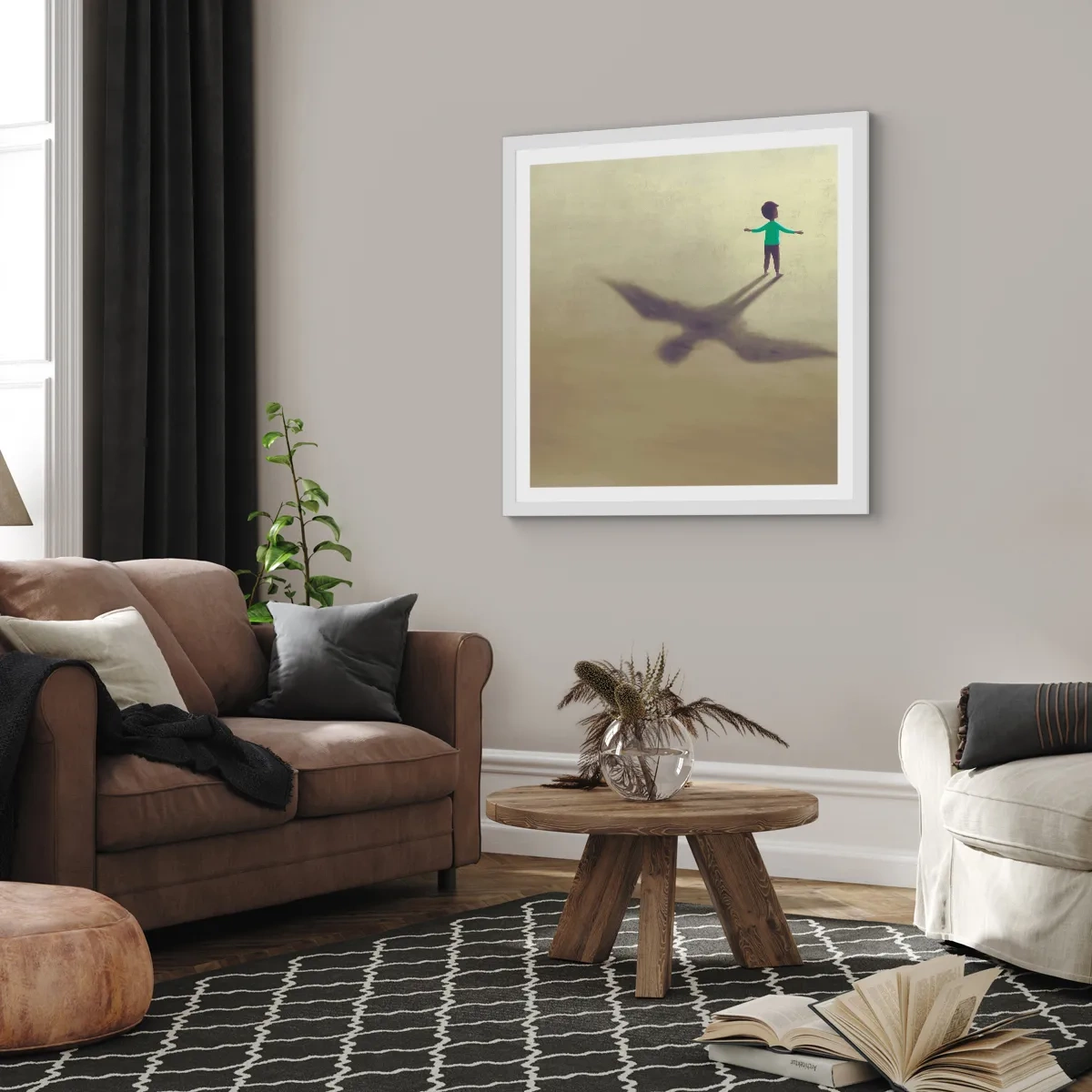 Affiche dans un cadre blanc - Poster - Héros du futur - 60x60 cm