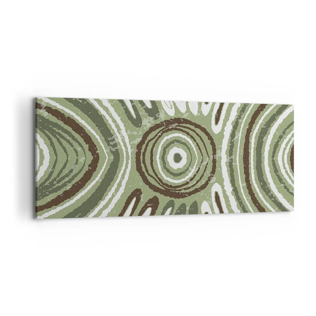 Impression sur toile - Image sur toile - Motifs abstraits dans les tons de vert et de marron - 120x50cm - Une explosion d'émotions - Décoration murale moderne pour le salon et la chambre ARTTOR