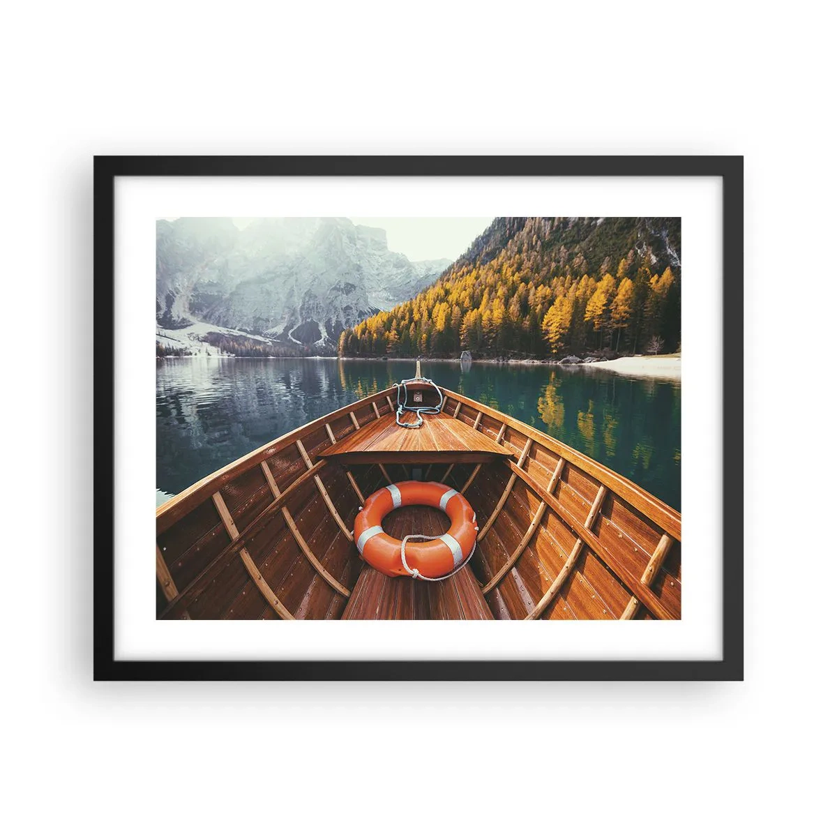 Affiche dans un cadre noir - Poster - Escapade en montagne - 50x40 cm