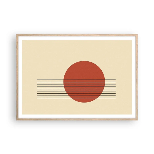 Affiche dans un chêne clair - Poster - Aux alentours et plus loin - 100x70 cm