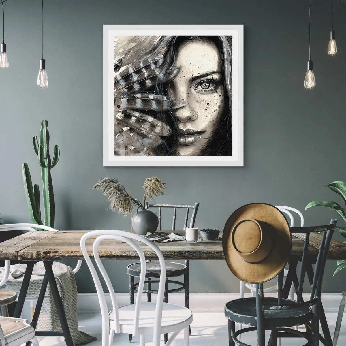 Affiche dans un cadre blanc - Poster - Beauté sauvage - 40x40 cm