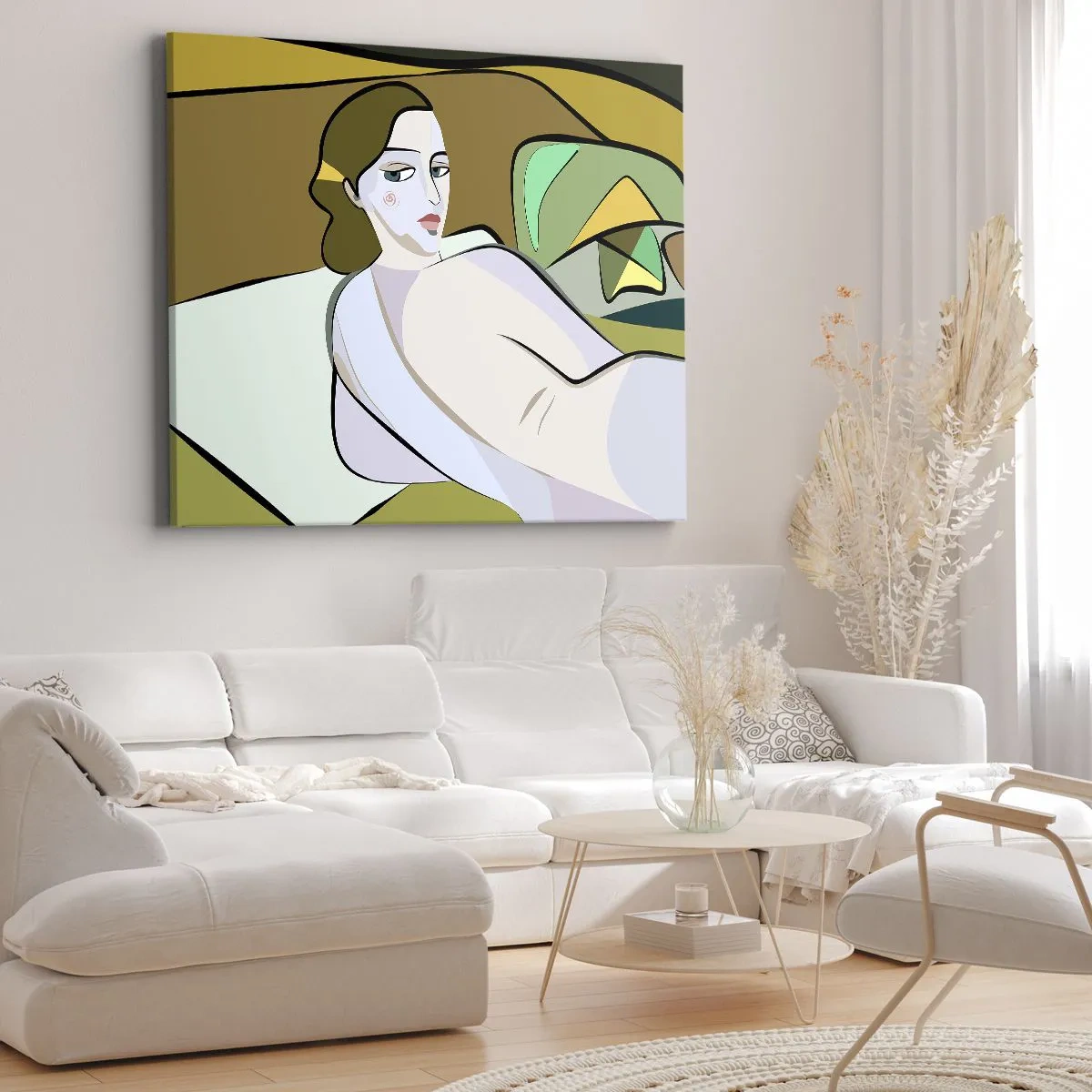 Impression sur toile - Image sur toile - Figure abstraite dans un style moderne - 100x70cm - Portrait intime - Décoration murale moderne pour le salon et la chambre ARTTOR