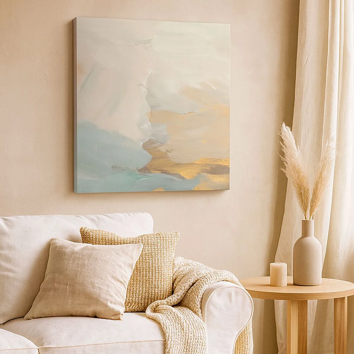 Impression sur toile - Image sur toile - Abstraction – le pays de la douceur - 30x30 cm