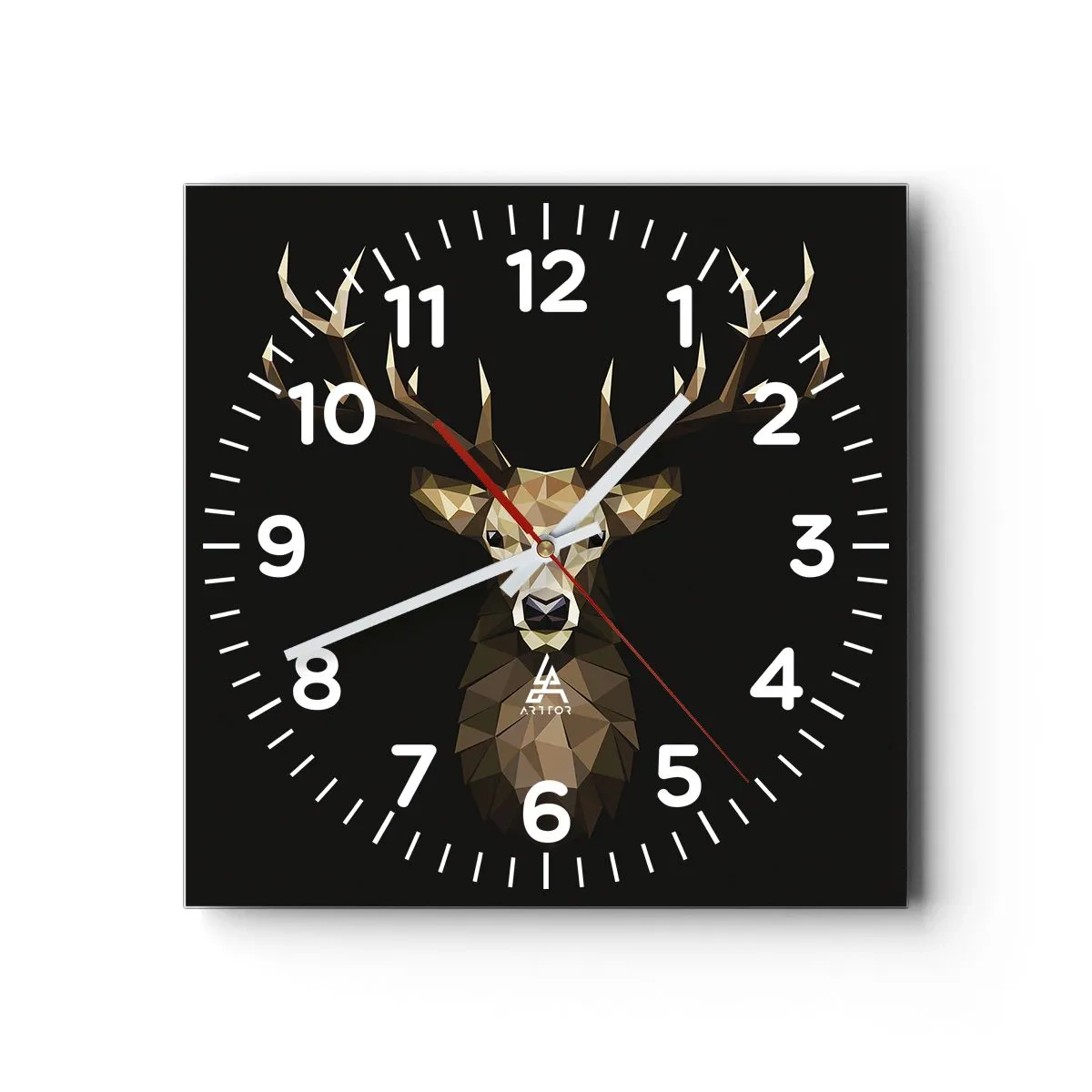 Horloge murale - Pendule murale - Cerf cubique - 40x40 cm