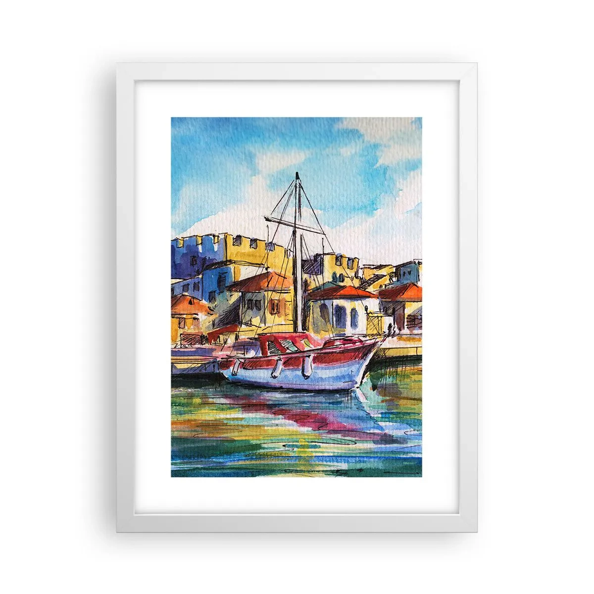 Affiche dans un cadre blanc - Poster - Après-midi arc-en-ciel - 30x40 cm