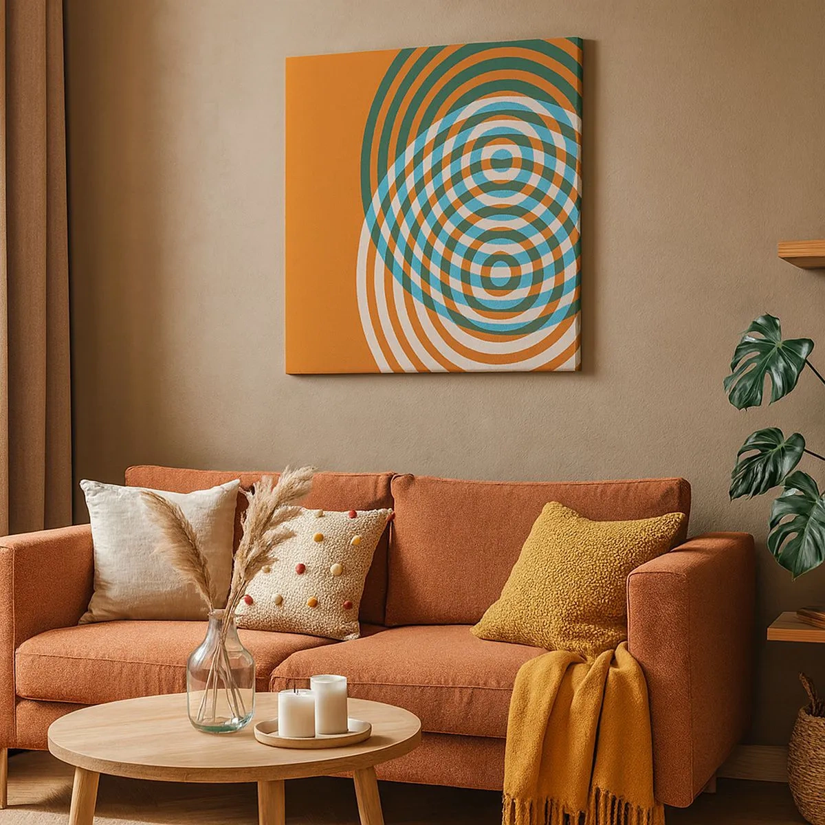 Impression sur toile - Image sur toile - Variation circulaire abstraite - 30x30 cm