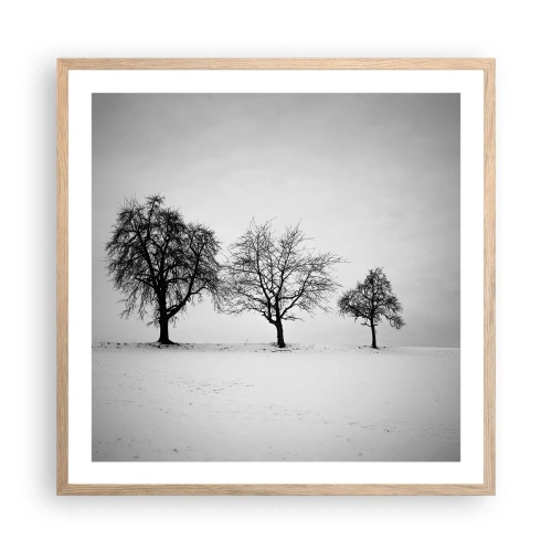 Affiche dans un chêne clair - Poster - A quoi rêvent-ils? - 60x60 cm