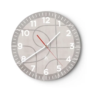 Horloge murale - Pendule murale - Circulaire et tout droit - 30x30 cm