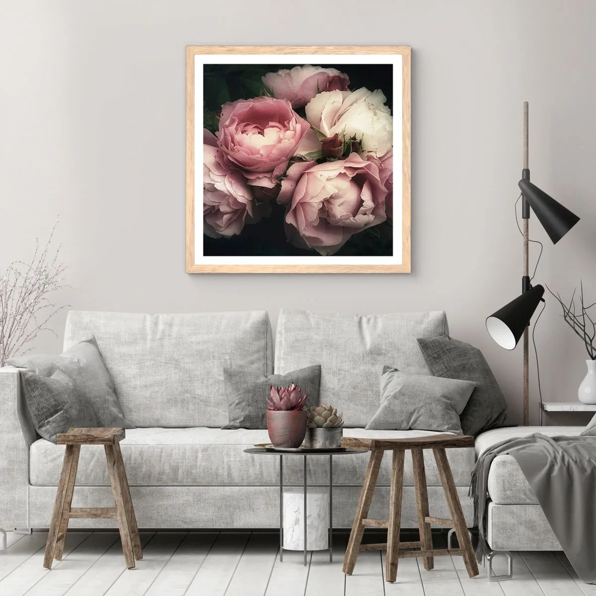 Affiche dans un chêne clair - Poster - Le charme de la belle époque - 40x40 cm