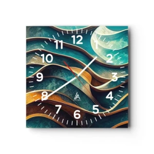 Horloge murale - Pendule murale - Méandres de bleu - 30x30 cm