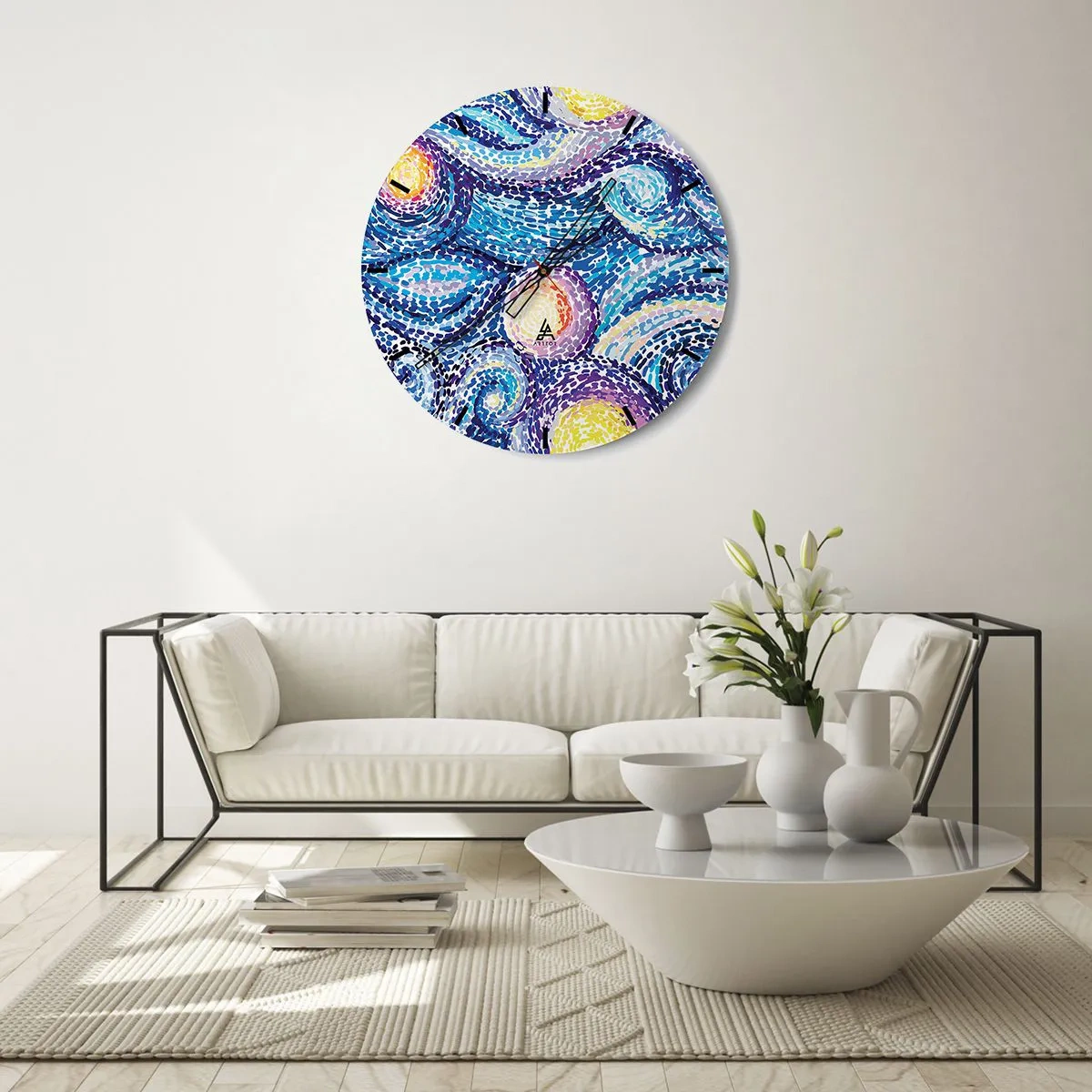 Horloge murale - Pendule murale - D'après un tableau de van Gogh - 40x40 cm