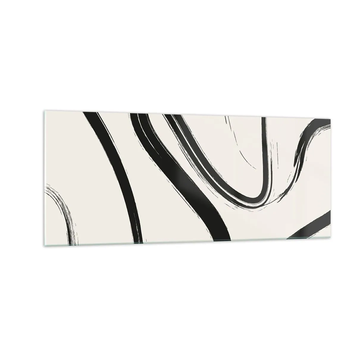 Impression sur verre - Image sur verre - Fantaisie en noir et blanc - 100x40 cm