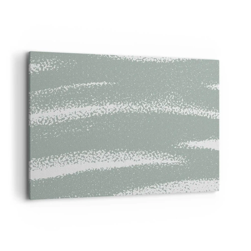 Impression sur toile - Image sur toile - Vagues d'hiver dans les tons menthe et blanc - 120x80cm - Abstraction dans un climat hivernal - Décoration murale moderne pour le salon et la chambre ARTTOR
