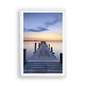 Affiche dans un cadre blanc - Poster - Le calme d'un crépuscule serein - 61x91 cm