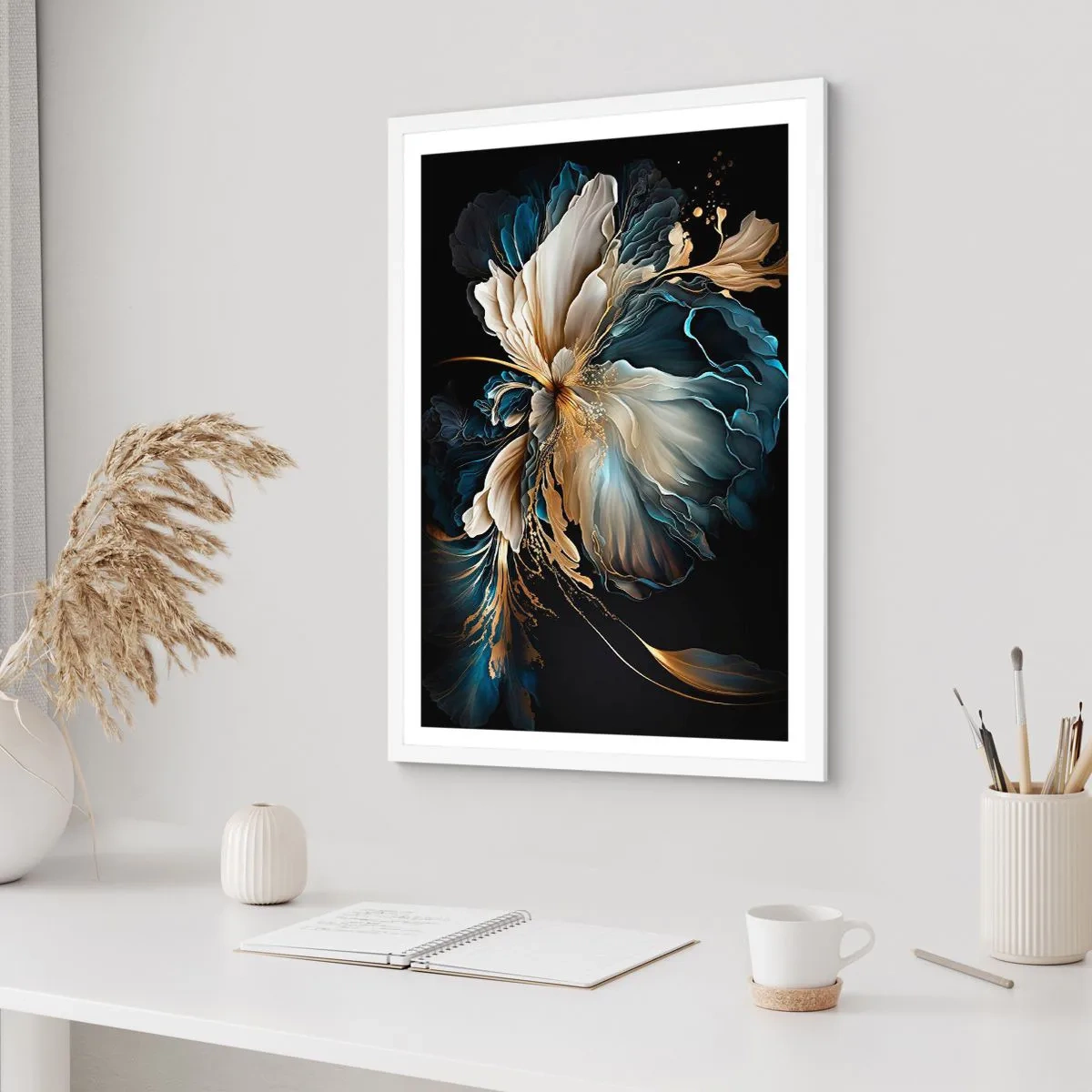 Affiche dans un cadre blanc - Poster - Fleur de fougère de conte de fées - 30x40 cm