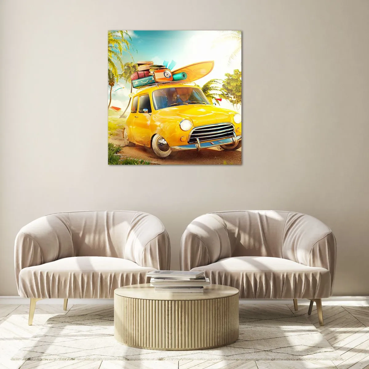 Impression sur verre - Image sur verre - Un voyage pour plus d'un sourire - 40x40 cm