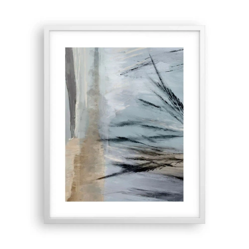 Affiche dans un cadre blanc - Poster - Champs d'hiver - 40x50 cm