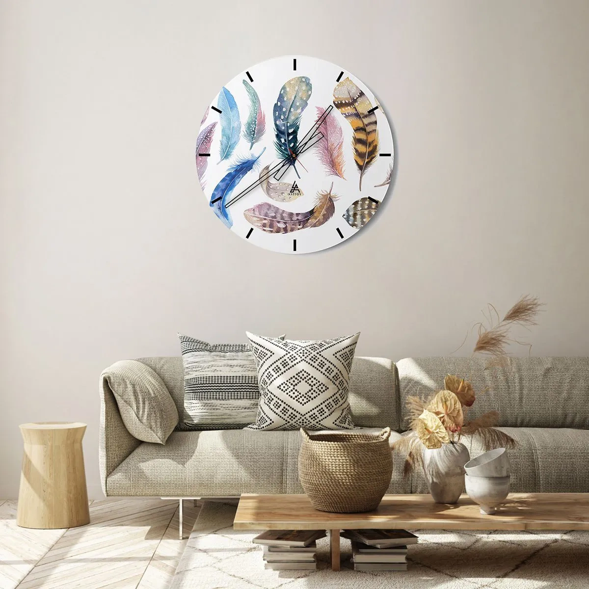 Horloge murale - Pendule murale - Léger, bariolé et multicolore - 40x40 cm