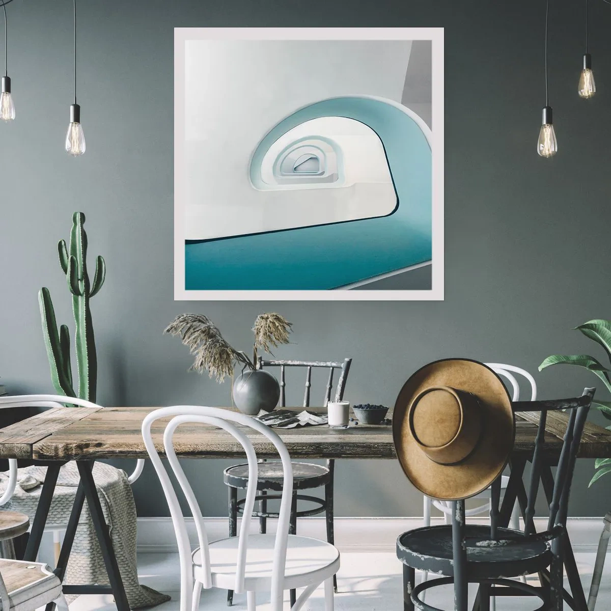 Affiche - Poster - Au profondeur du bleu - 60x60 cm