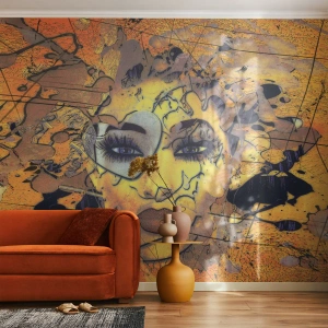 Papier Peint Photo Standard Eco - Beauté ensoleillée - Abstraction, Visage de femme, Yeux - 500x350 cm