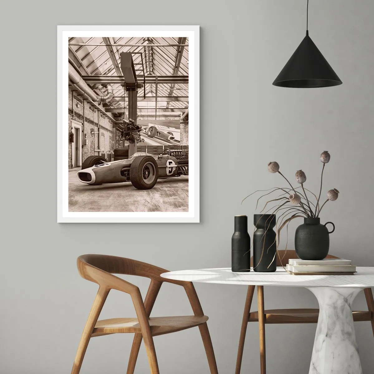 Affiche dans un cadre blanc - Poster - Le repos du guerrier - 70x100 cm