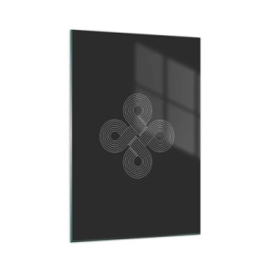 Impression sur verre - Image sur verre - Motif celtique dans un style minimaliste sur fond noir - 70x100cm - Dans l'âme celtique - Décoration murale moderne pour le salon et la chambre ARTTOR