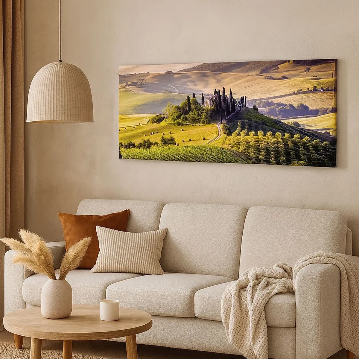Impression sur toile - Image sur toile - Arcadie - le paysage toscan - 100x40 cm