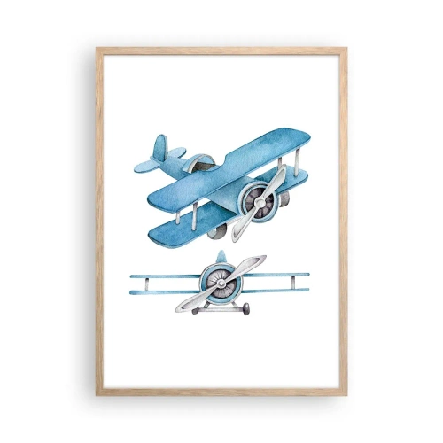 Affiche dans un chêne clair - Poster - Un gagnant né - 50x70 cm
