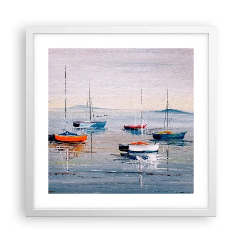 Affiche dans un cadre blanc - Poster - Un repos bien mérité - 40x40 cm