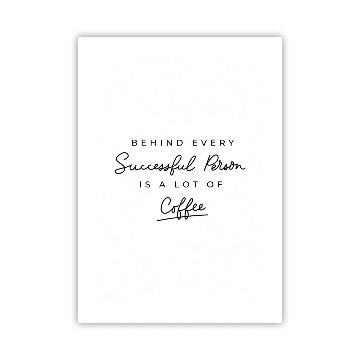 Affiche - Poster - Une citation sur le café dans un style typographique minimaliste - 50x70cm - Secret du succès - Décoration murale moderne pour le salon et la chambre ARTTOR