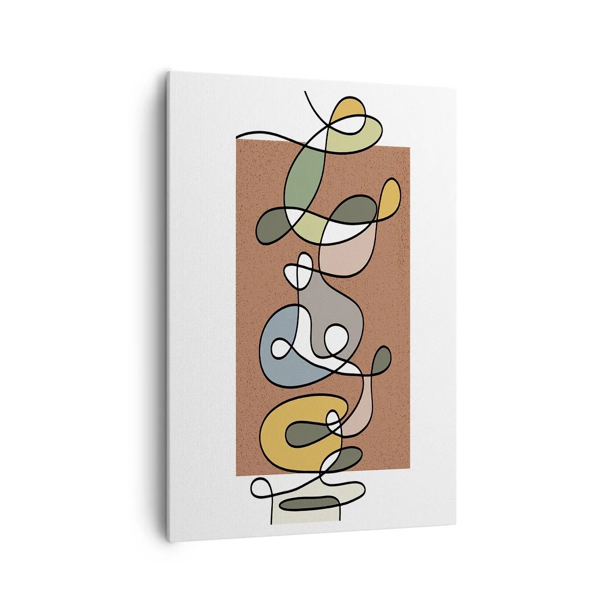 Impression sur toile - Image sur toile - Abstraction colorée avec des taches et des lignes - 70x100cm - Une abstraction qui mérite le sourire - Décoration murale moderne pour le salon et la chambre ARTTOR