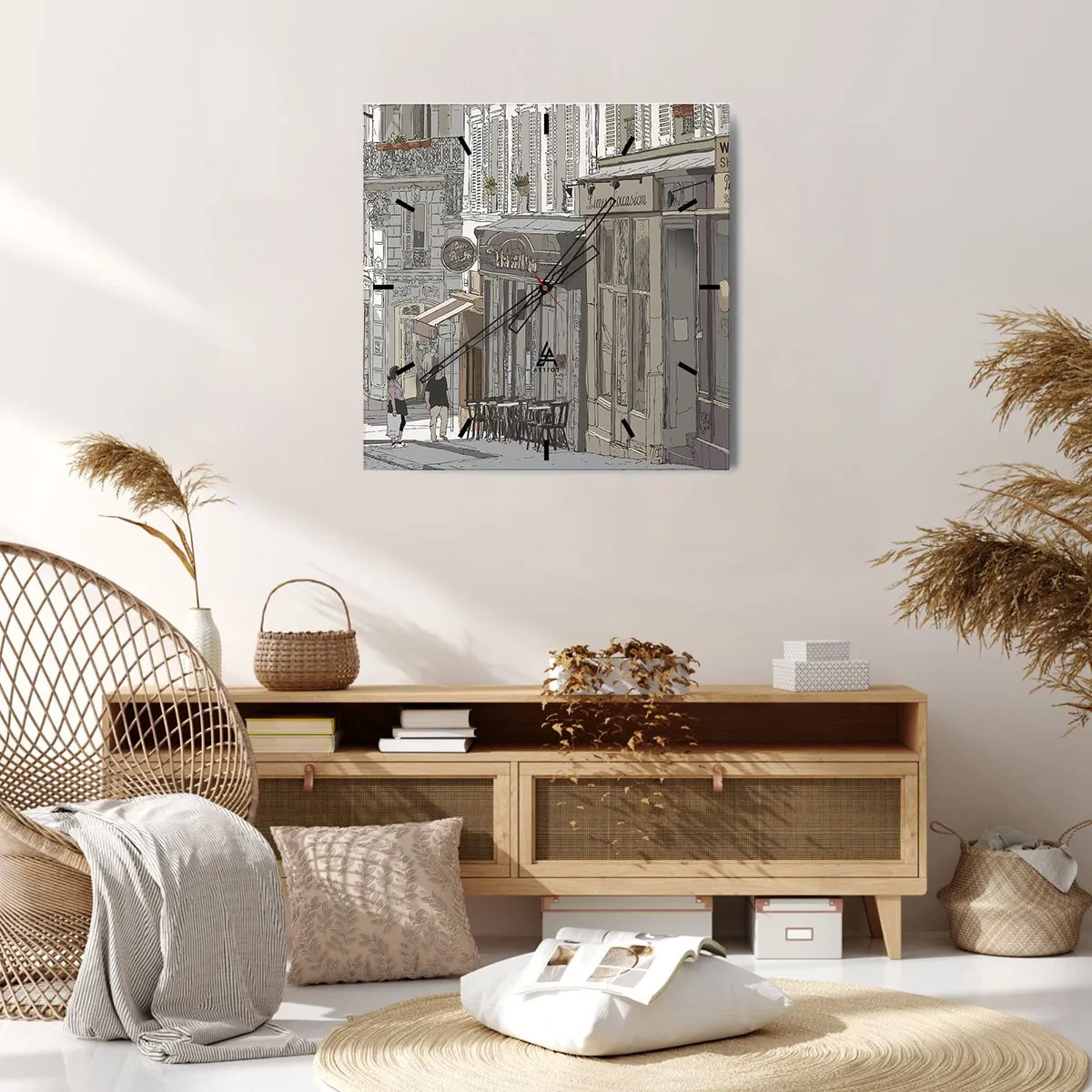 Horloge murale - Pendule murale - Joie de la ville - 40x40 cm