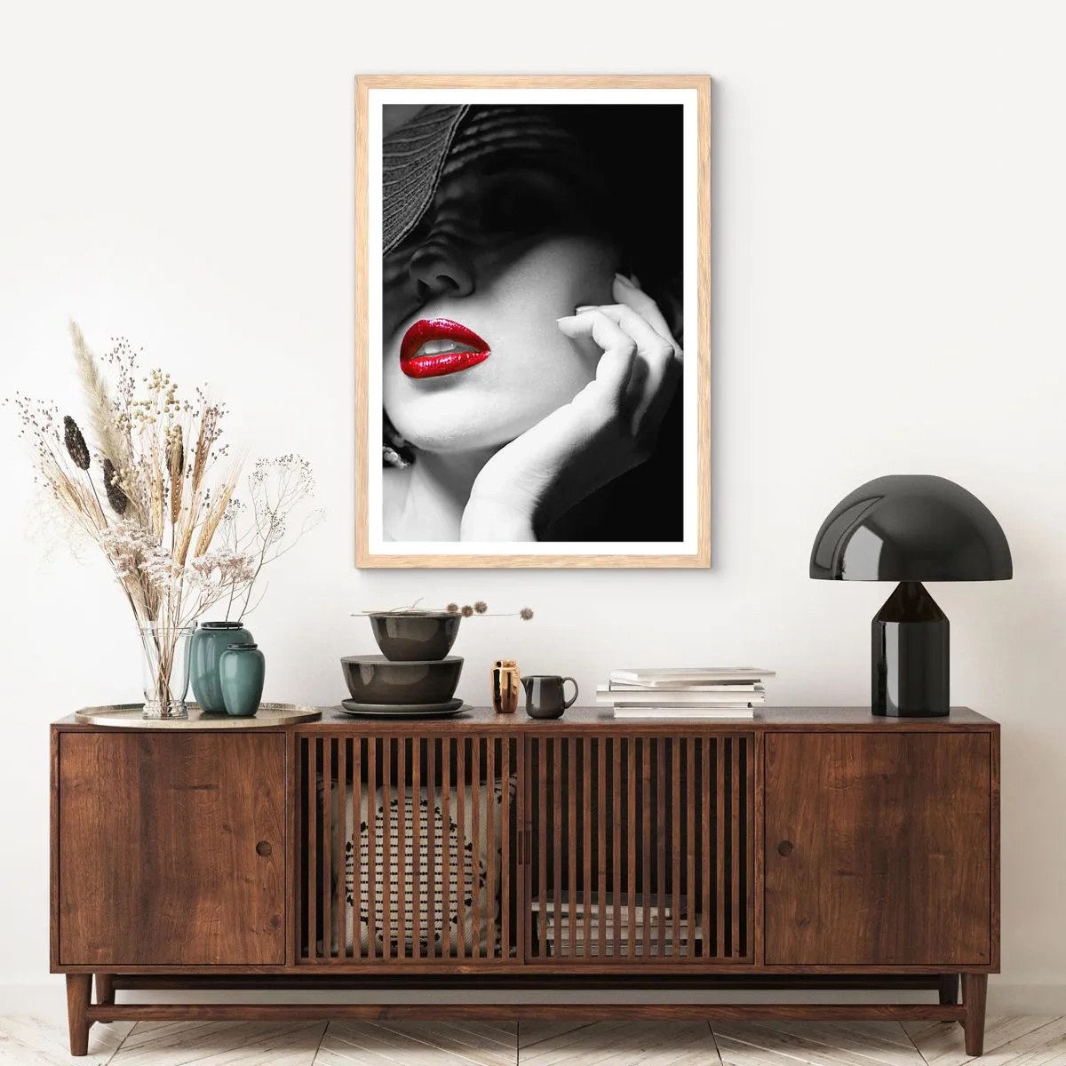 Affiche dans un chêne clair - Poster - Étude écarlate - 70x100 cm