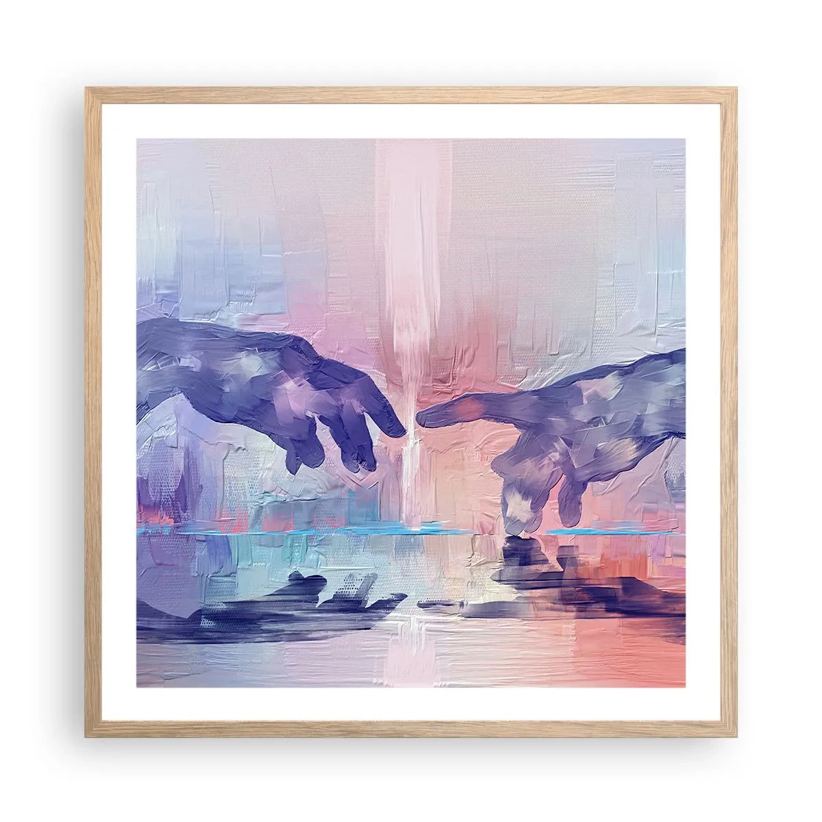 Affiche dans un chêne clair - Poster - Divine étincelle de vie - 60x60 cm