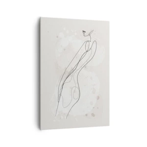 Impression sur toile - Image sur toile - Une esquisse de silhouette subtile dans un style minimaliste - 70x100cm - Trompe l'oeil - Décoration murale moderne pour le salon et la chambre ARTTOR
