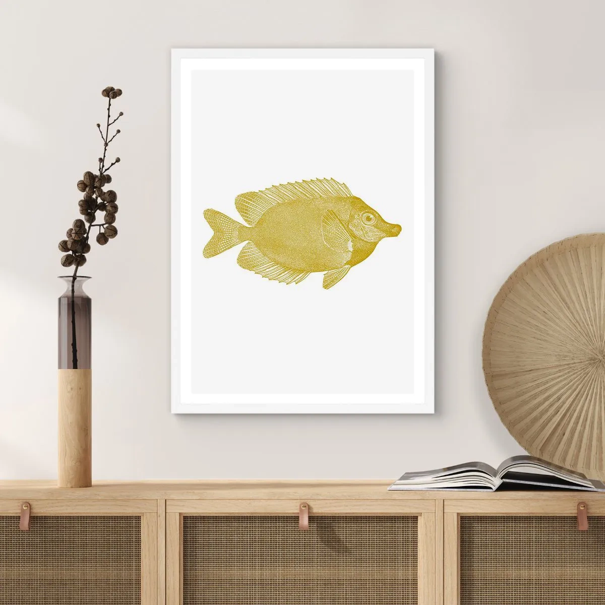 Affiche dans un cadre blanc - Poster - Du poisson et c'est tout - 40x50 cm