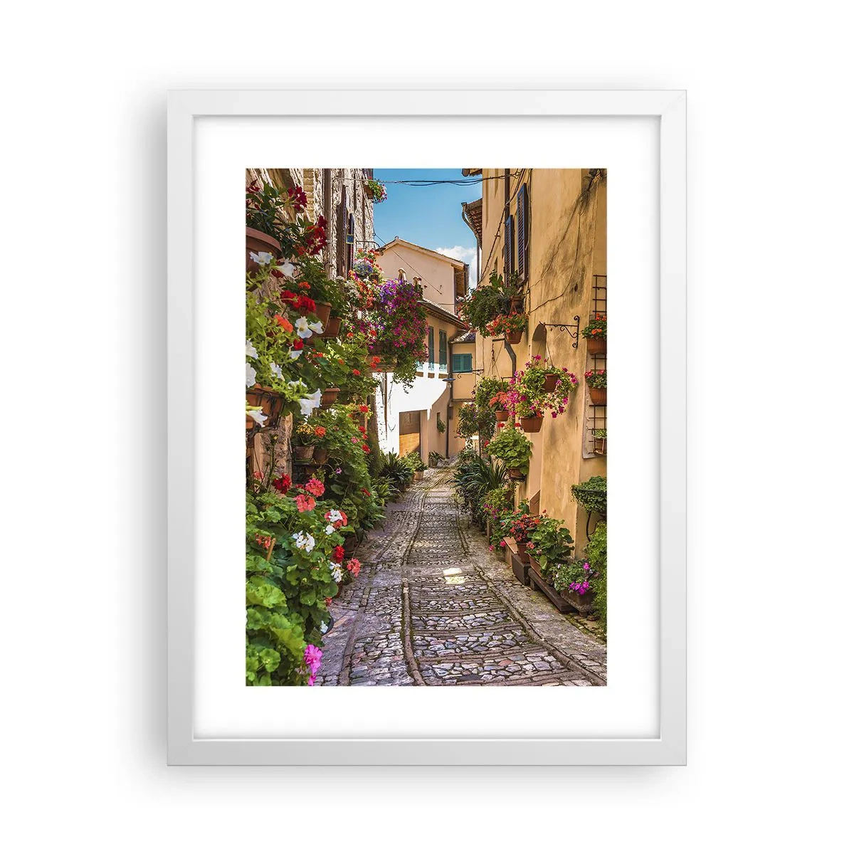 Affiche dans un cadre blanc - Poster - Ruelle italienne - 30x40 cm