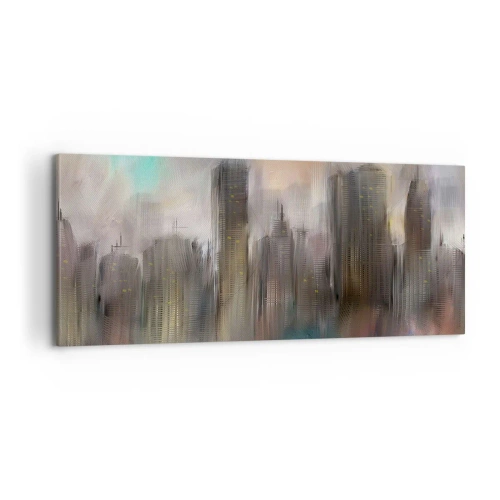 Impression sur toile - Image sur toile - Une composition d'acier, de pierre et de brouillard - 100x40 cm
