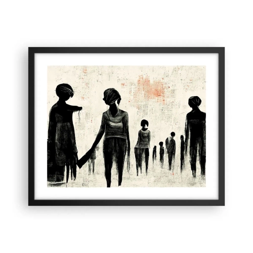 Affiche dans un cadre noir - Poster - Contre la solitude - 50x40 cm