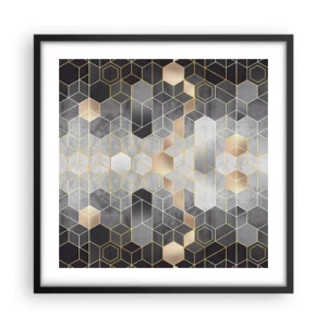 Affiche dans un cadre noir - Poster - Composition de diamants - 50x50 cm