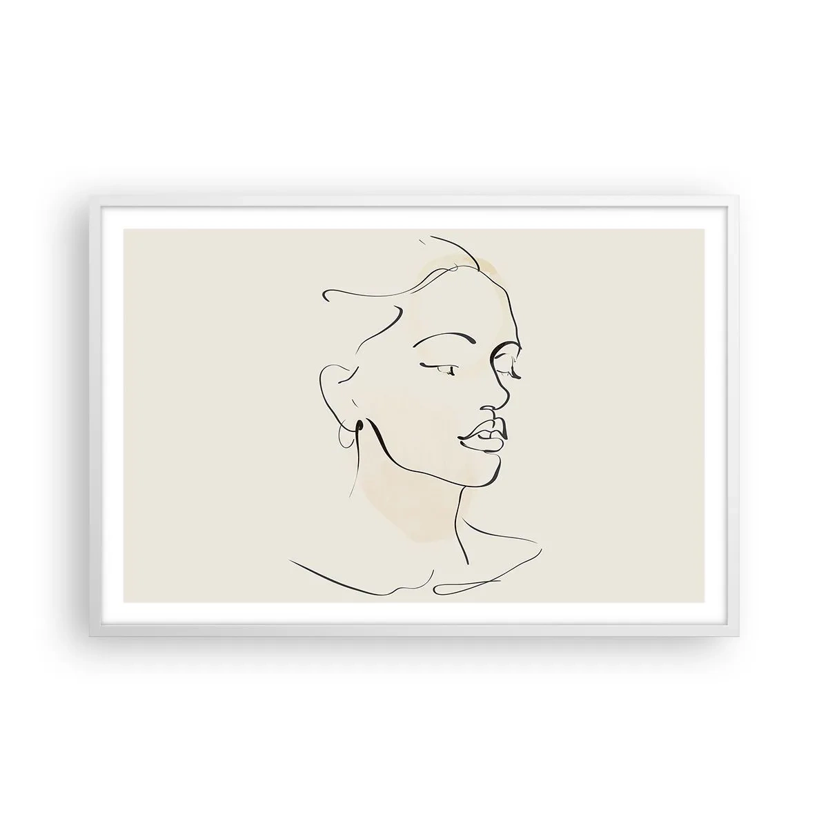 Affiche dans un cadre blanc - Poster - Une ligne certaine - 91x61 cm