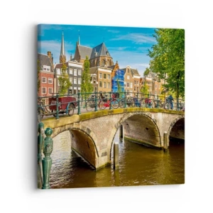 Impression sur toile - Image sur toile - Le printemps sur le canal - 30x30 cm