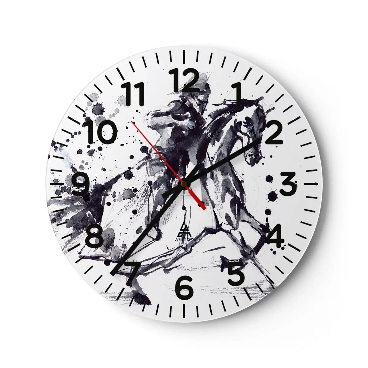 Horloge murale - Pendule murale - Chevalier noir - 30x30 cm