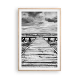 Affiche dans un chêne clair - Poster - J'attends que le vent, ça le chassera... - 61x91 cm