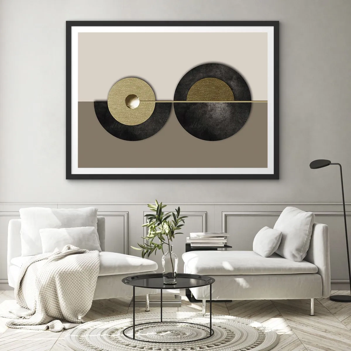 Affiche dans un cadre noir - Poster - Variations autour du cercle - 91x61 cm